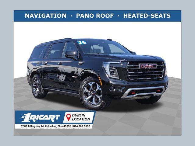 2026 GMC Yukon XL AT4 Ultimate in Onyx Black — front three-quarter view