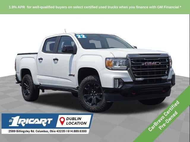 2022 GMC Canyon AT4 w/Leather in Summit White — front three-quarter view