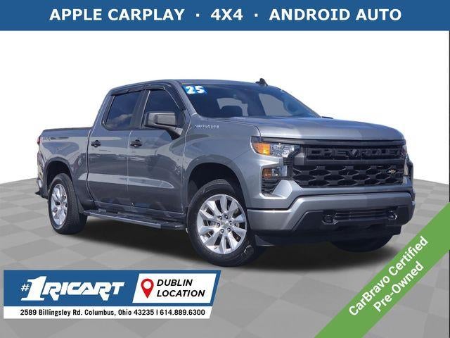 2025 Chevrolet Silverado 1500 Custom in Sterling Gray Metallic — front three-quarter view