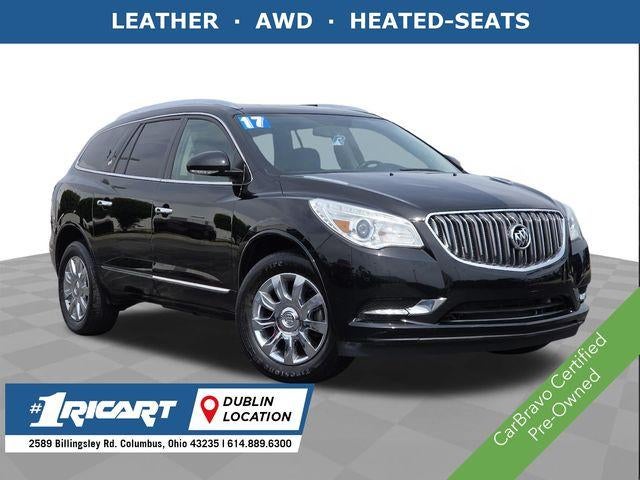 2017 Buick Enclave Leather Group in Ebony Twilight Metallic — front three-quarter view