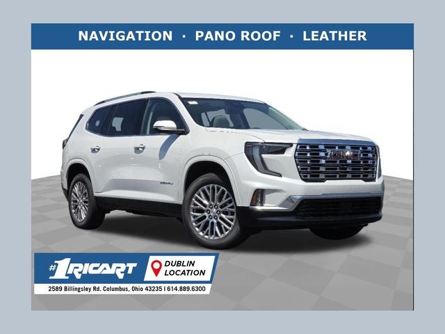 2024 GMC Acadia Base in White Frost Tricoat — front three-quarter view