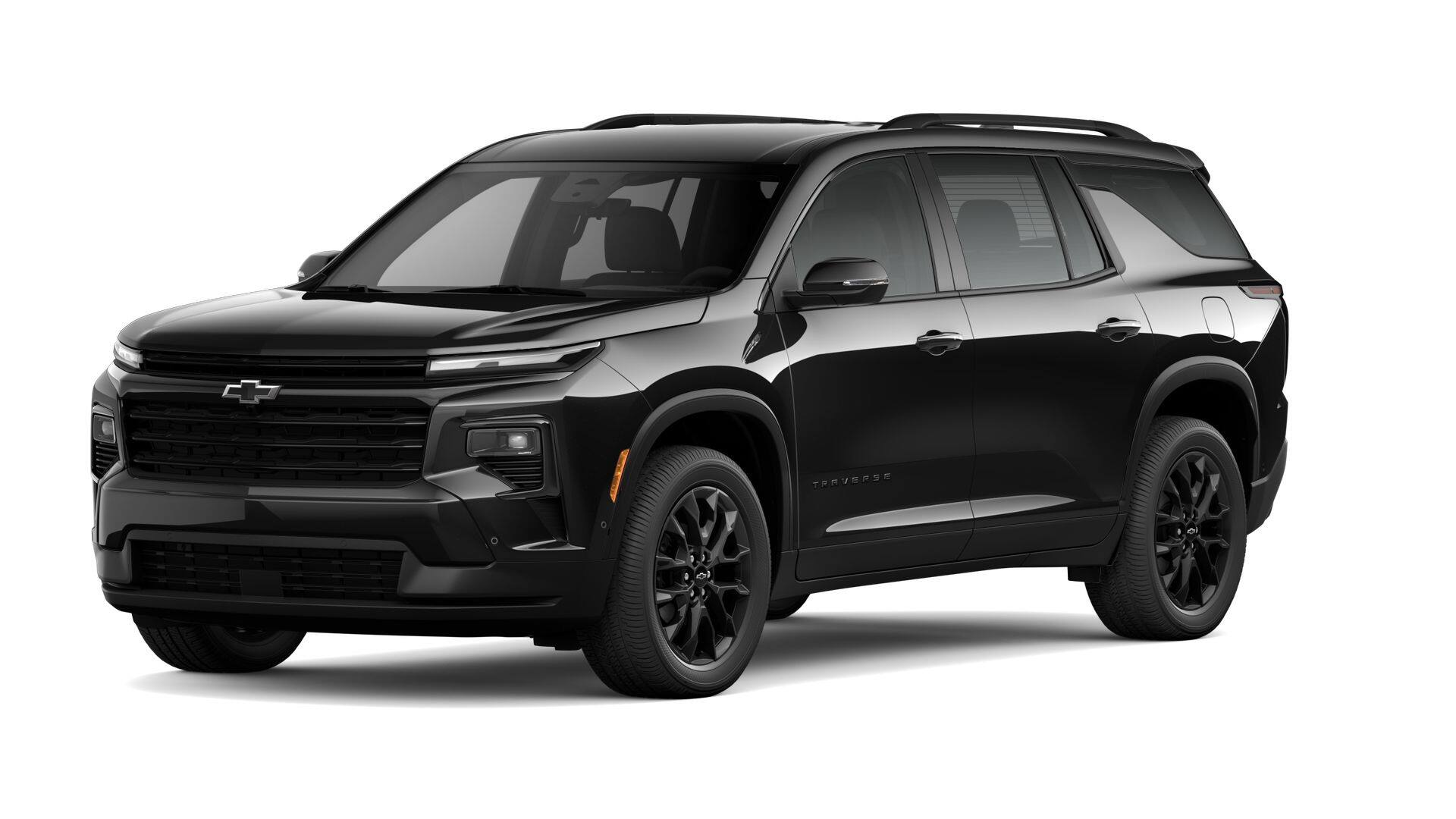 2026 Chevrolet Traverse LT in Mosaic Black Metallic — front three-quarter view