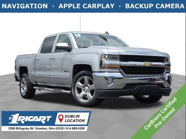 2018 Chevrolet Silverado 1500 LT in Silver Ice Metallic — front three-quarter view