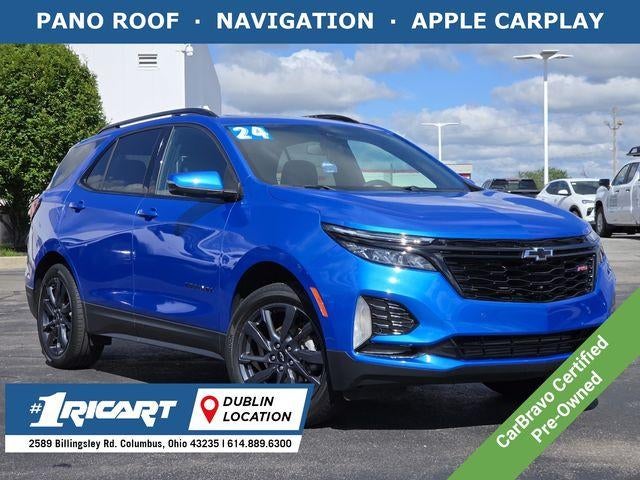 2024 Chevrolet Equinox RS in Riptide Blue Metallic — front three-quarter view