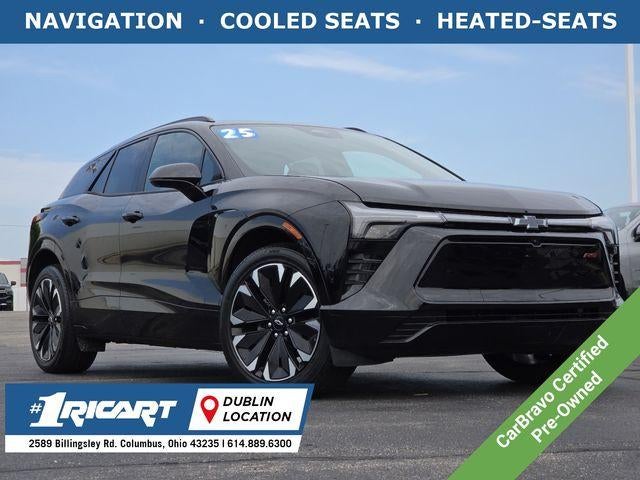 2025 Chevrolet Blazer EV RS in Black — front three-quarter view