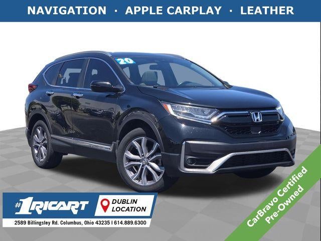 2020 Honda CR-V Touring in Black — front three-quarter view