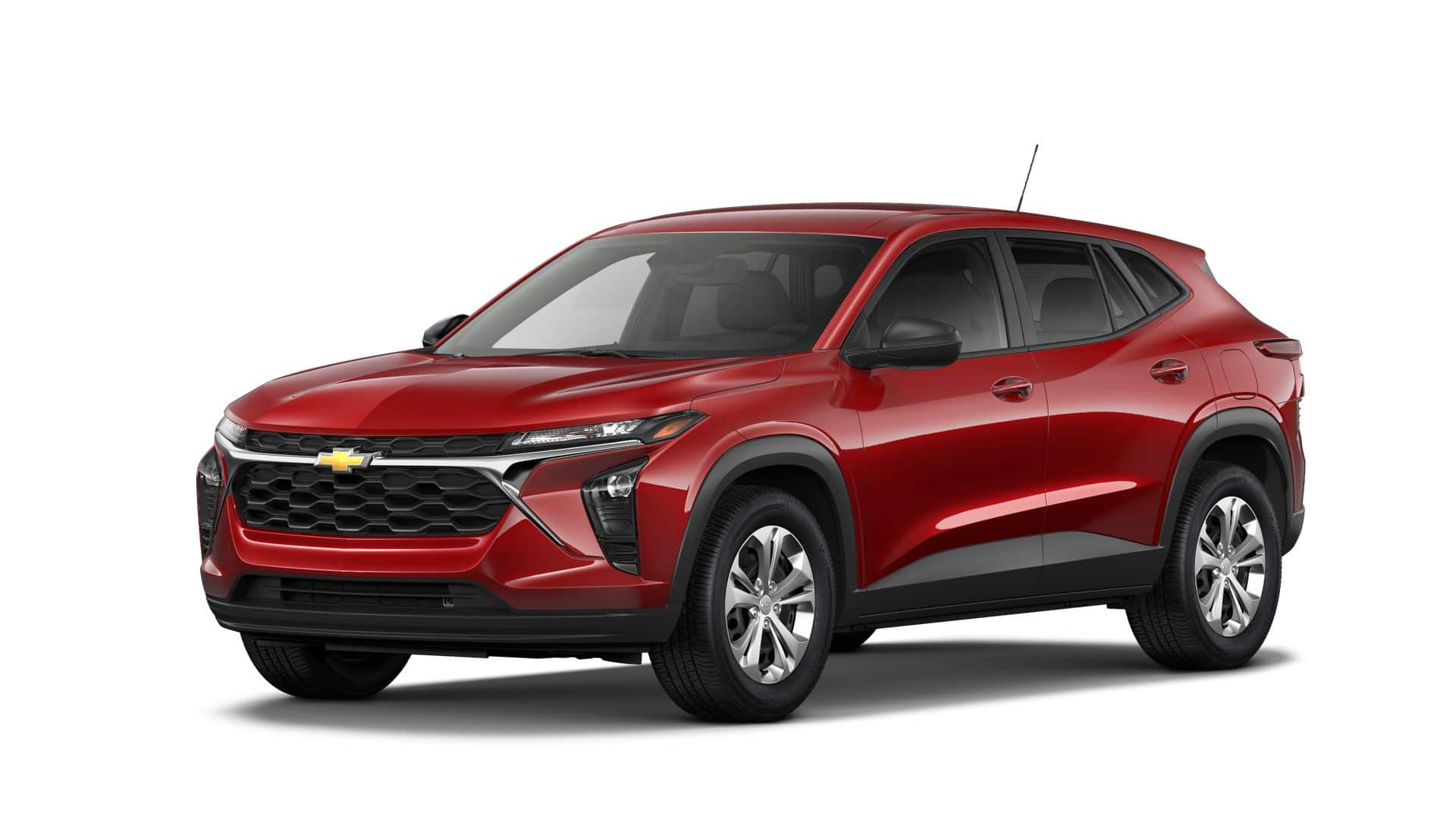 2026 Chevrolet Trax LS in Apex Red — front three-quarter view