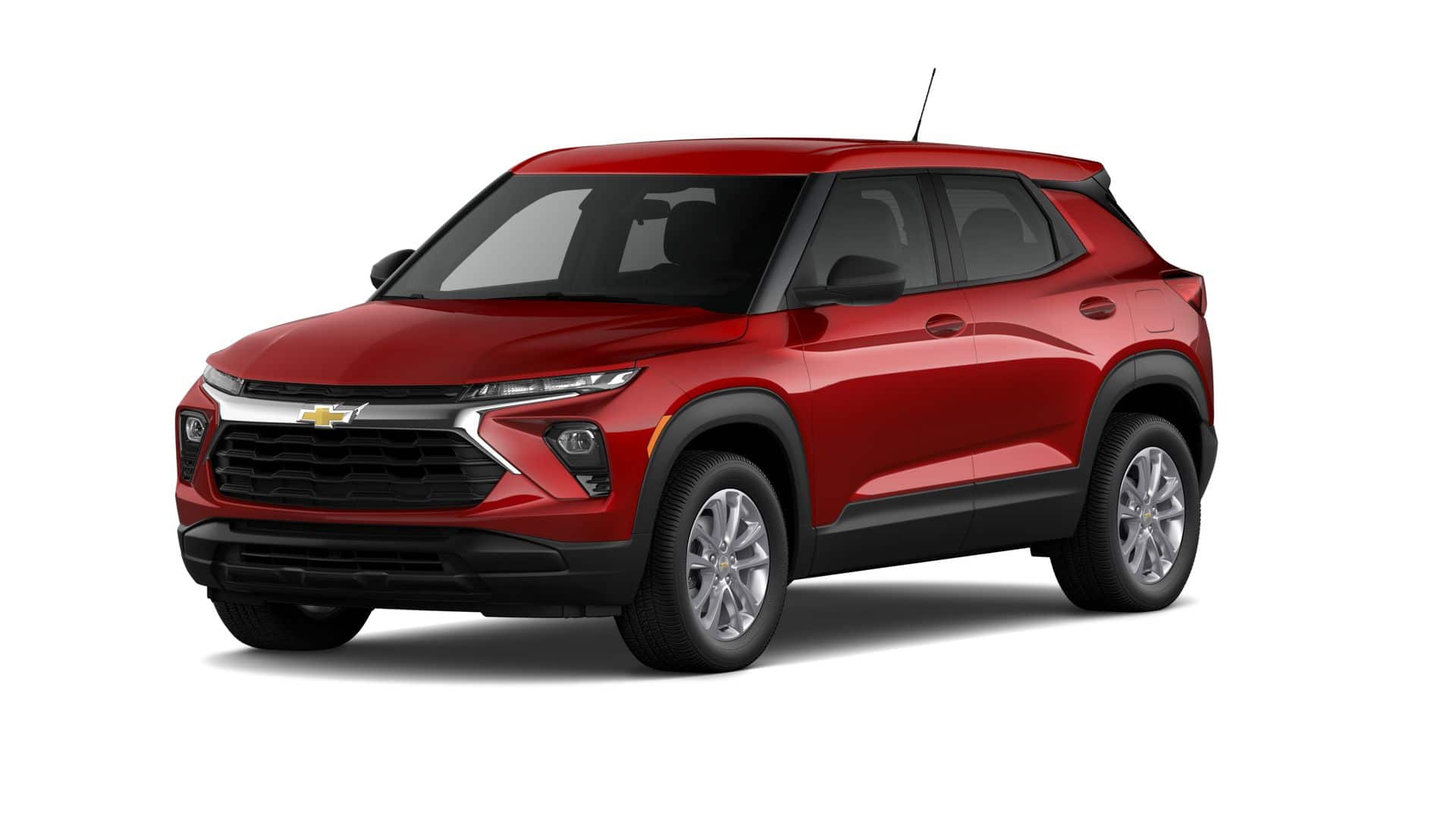 2026 Chevrolet Trailblazer LS in Apex Red — front three-quarter view